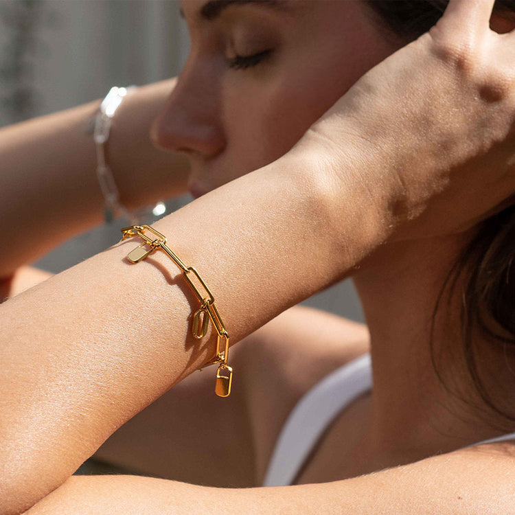 925 Sterling Silver Clip Link Bracelet
