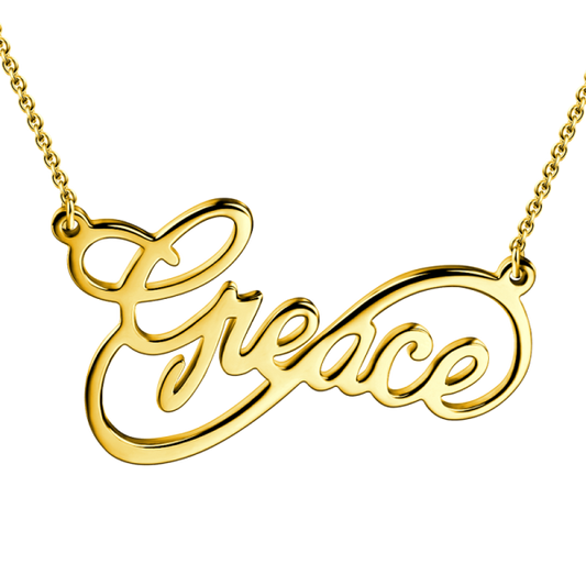 14K Gold Personalized Infinity Name Necklace White Gold/Yellow Gold/Rose Gold - onlyone