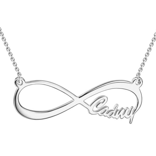 14K Yellow Gold Personalized Infinity Single Name Necklace Adjustable 16" - 20" White Gold/Yellow Gold/Rose Gold - onlyone