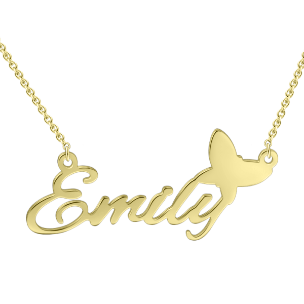 925 Sterling Silver "Emily" Style Custom Name Necklace Nameplate Necklace - onlyone
