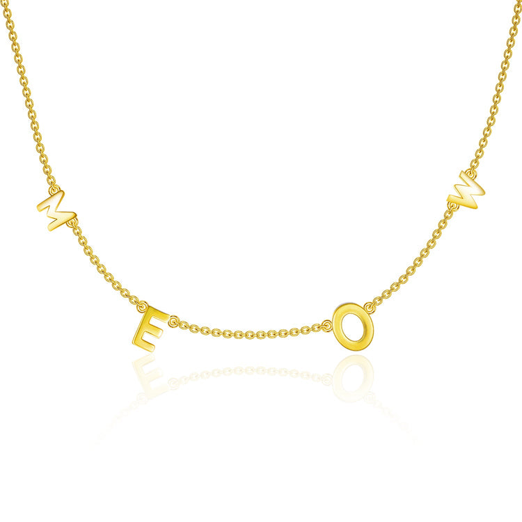 925 Sterling Silver Meow Choker Personalized Necklace