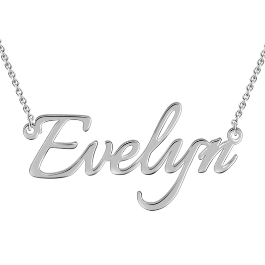 "Evelyn"Style 14K Gold Personalized Name Necklace Adjustable 16" - 20" White Gold /Yellow Gold/Rose Gold - onlyone