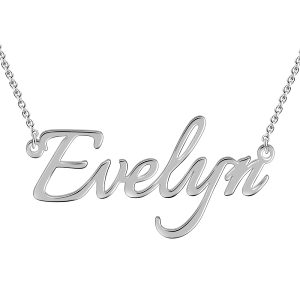 "Evelyn"Style 14K Gold Personalized Name Necklace Adjustable 16" - 20" White Gold /Yellow Gold/Rose Gold - onlyone