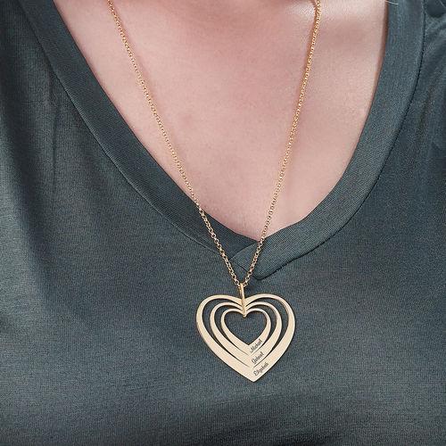925 Sterling Silver Three Heart Engraved Name Necklace Gift Nameplate Necklace - onlyone