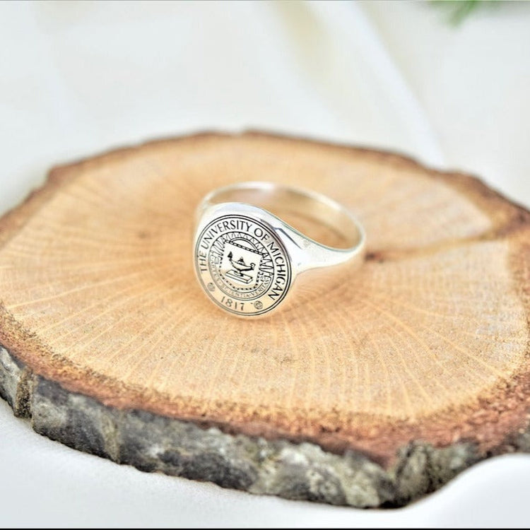 925 Sterling Silver Custom College Class Ring, Graduation Gift