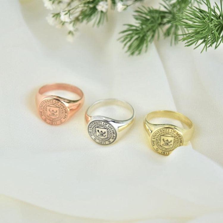925 Sterling Silver Custom College Class Ring, Graduation Gift