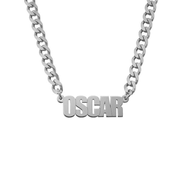925 Sterling Silver Name Necklace In 3mm Curb Link Chain