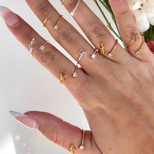 925 Sterling Silver Bridesmaid Gifts Bridesmaid Proposal Maid of Honor Gift Initial Ring