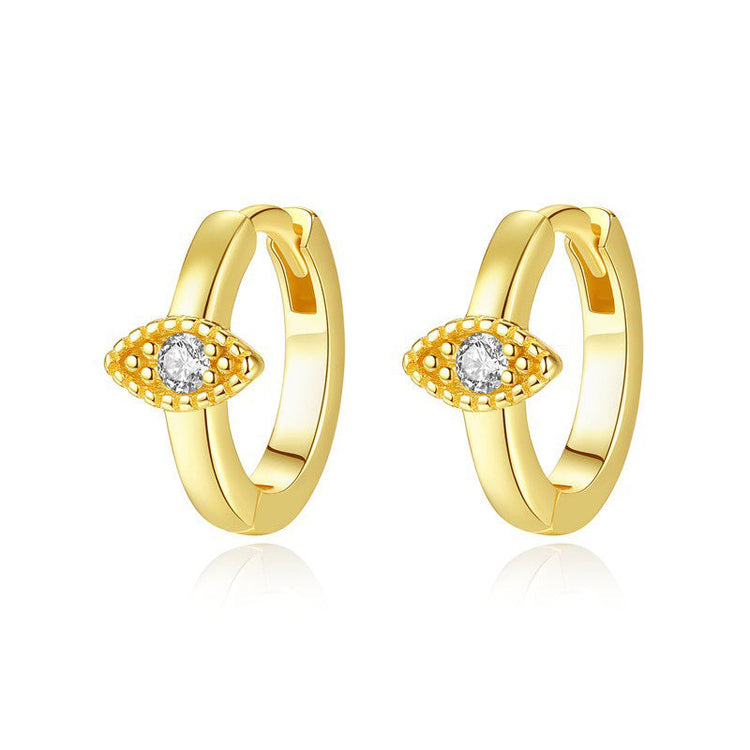 925 Sterling Silver Evil Eye Hoop Earrings - onlyone