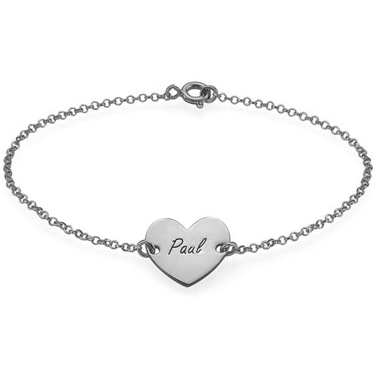 925 Sterling Silber Personal isierte Herz Name Fußkettchen Armbänder