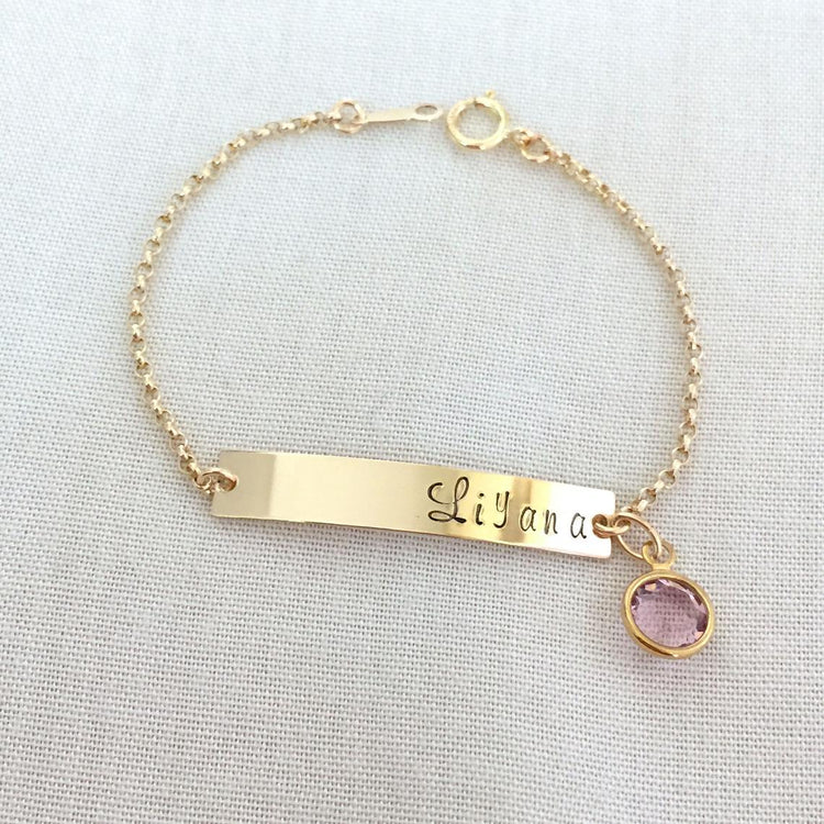 925 Sterling Silver Custom Toddler Baby Name Bracelet