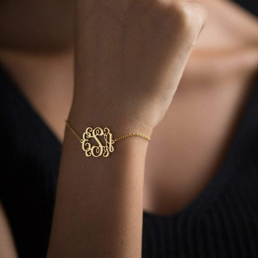 925 Sterling Silver Personalized Monogram Bracelet