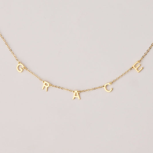925 Sterling Silver A to Z Initial Choker Necklace Personalized Letter Name Necklace