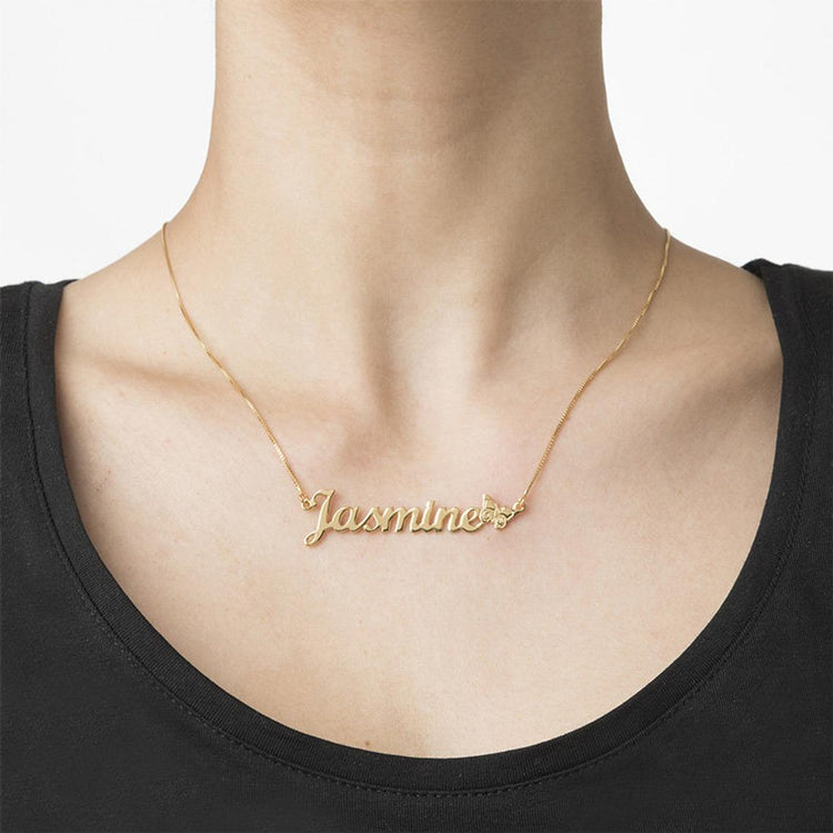 925 Sterling Silver Butterfly Custom Name Necklace