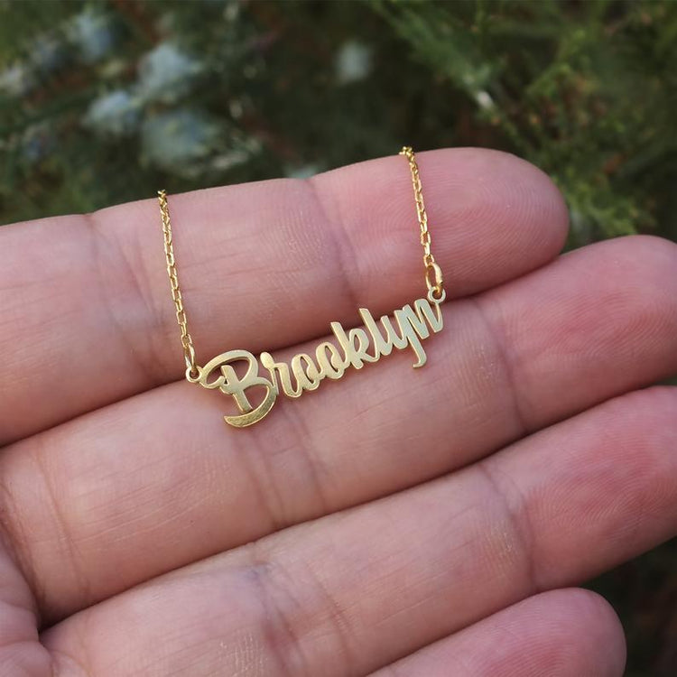 925 Sterling Silver Tiny Gold Personalized Emma Name Necklace Nameplate Necklace - onlyone
