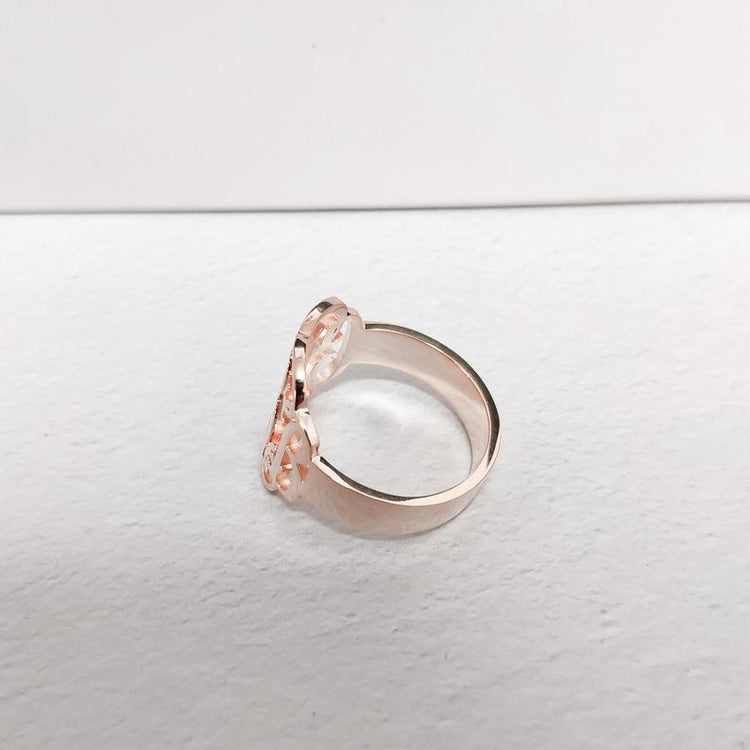 925 Sterling Silver Personalized Cut Out Monogram Ring - onlyone