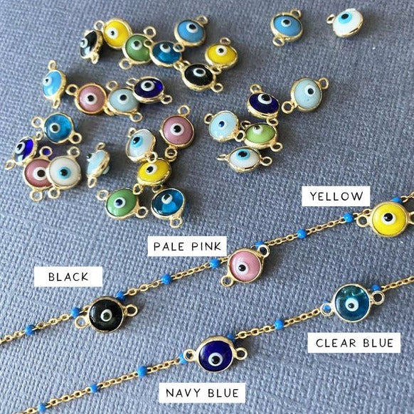 925 Sterling Silver Evil Eye Anklet, Dainty Evil eye jewelry - onlyone