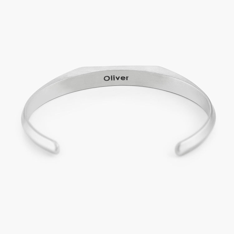 925 Sterling Silver Personalized Couples Cuff Id Set