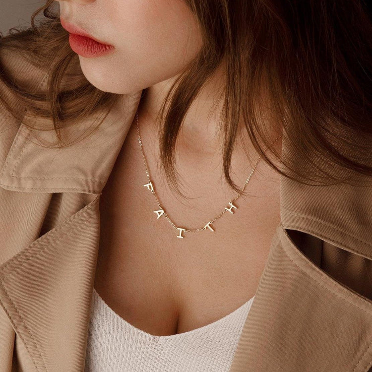 925 Sterling Silver A to Z Initial Choker Necklace