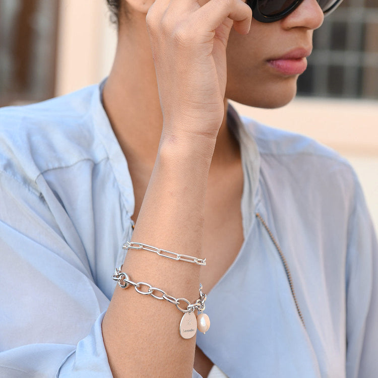 925 Sterling Silver Clip Link Bracelet