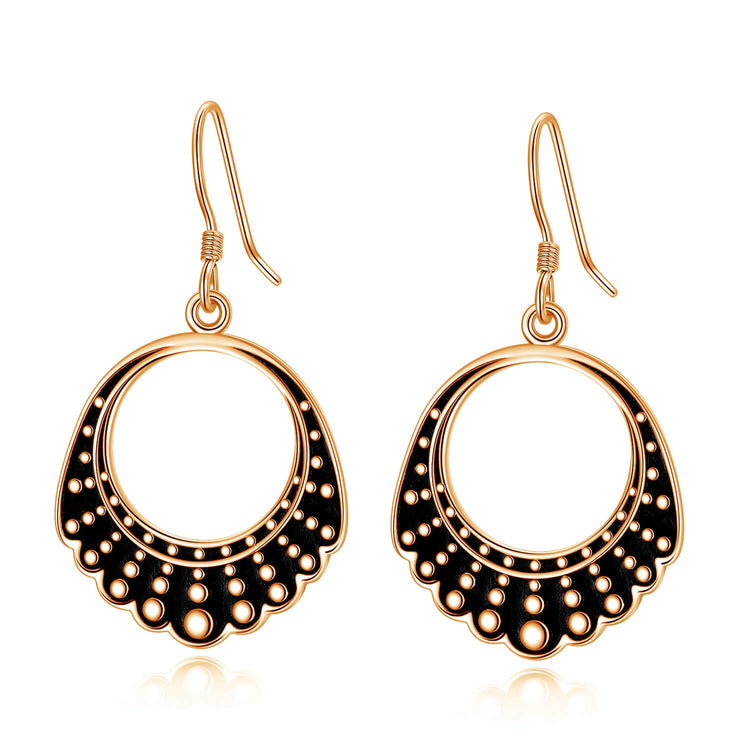 925 Sterling Silver Dangle Drop Dissent Collar Earrings