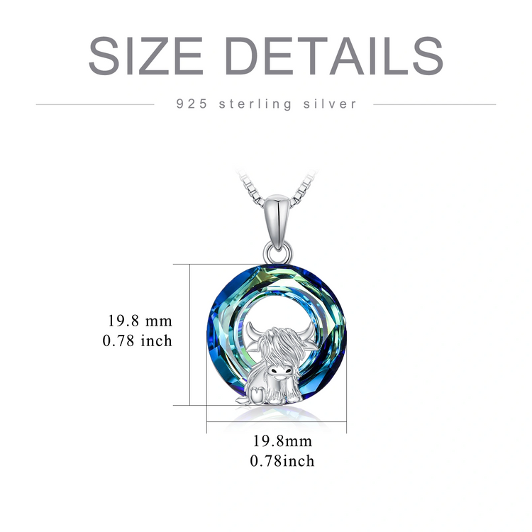 925 Sterling Silber Highland Kuh Halskette Fußkettchen für Frauen Geschenke Tier Halskette
