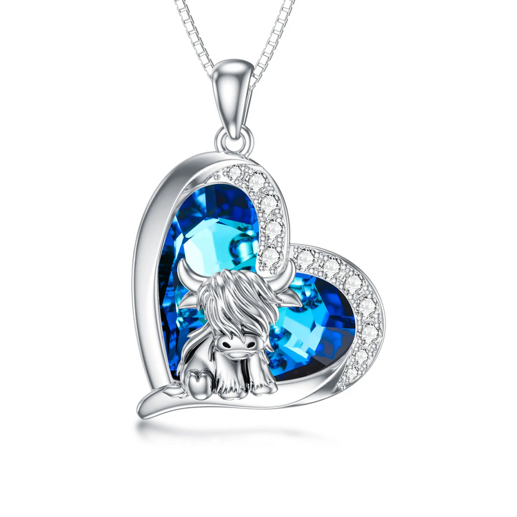 925 Sterling Silber Highland Kuh Halskette Fußkettchen für Frauen Geschenke Tier Halskette