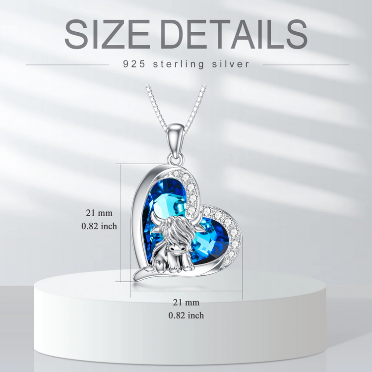 925 Sterling Silber Highland Kuh Halskette Fußkettchen für Frauen Geschenke Tier Halskette