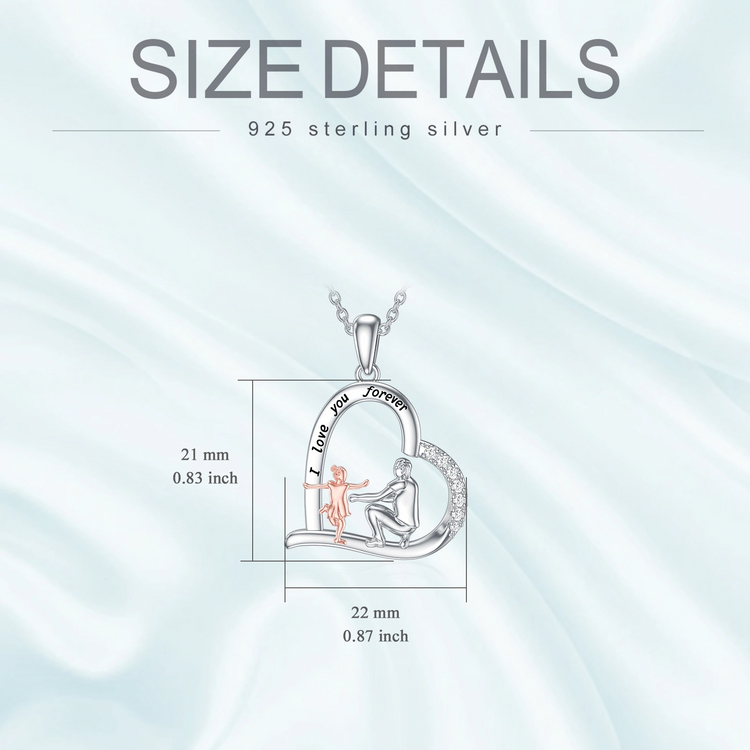 925 Sterling Silver Cubic Zirconia Daughter Necklace