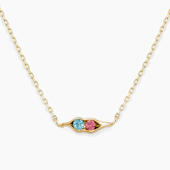 925 Sterling Silver Custom Birthstone Peas in a Pod Necklace