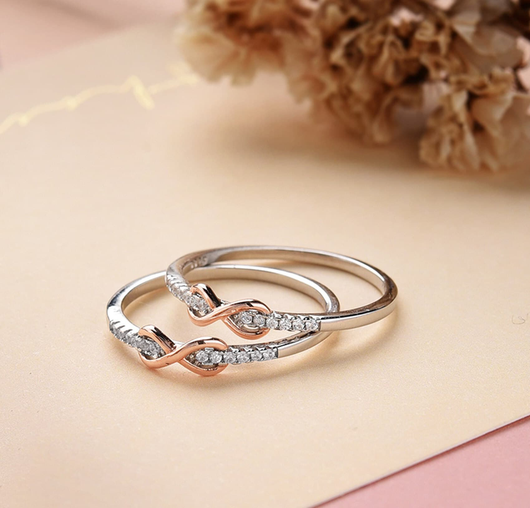925 Sterling Silver Forever Infinity Ring Fashion Jewelry Ring