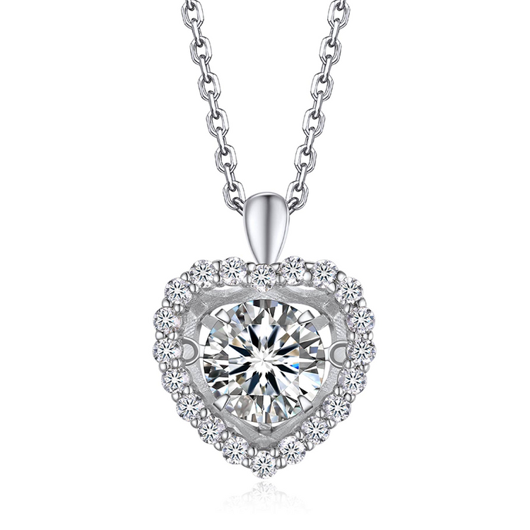 925 Sterling Silver Heart Dancing Necklace For Women