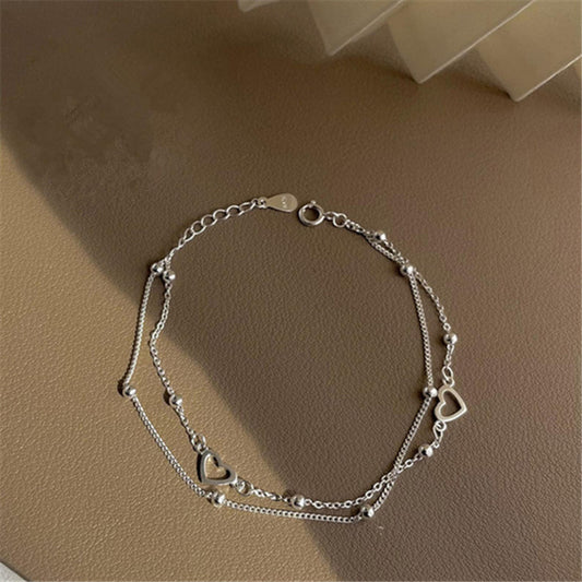 925 Sterling Silver Heart Elegant Bracelet Gift For Her