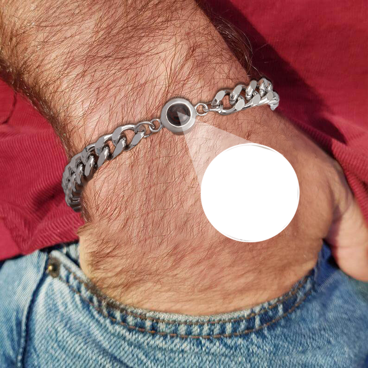 Personalized Photo Projection Bracelet Gift for Anniversary Gifts for Him