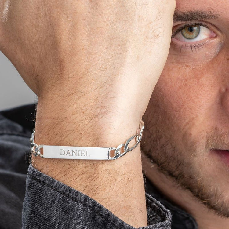 925 Sterling Silver Amigo ID  Bracelet for men