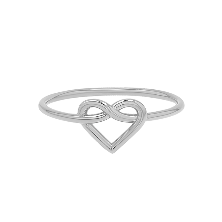 925 Sterling Silver Heart Love Knot Ring