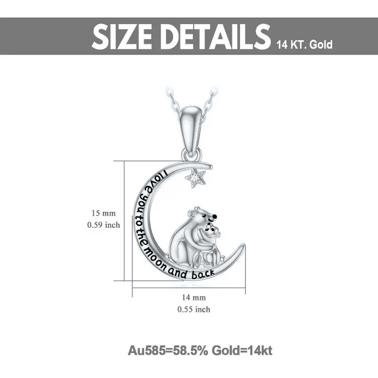 Mama Bear Necklace 925 Sterling Silver Pendant Necklace Gift for Mom