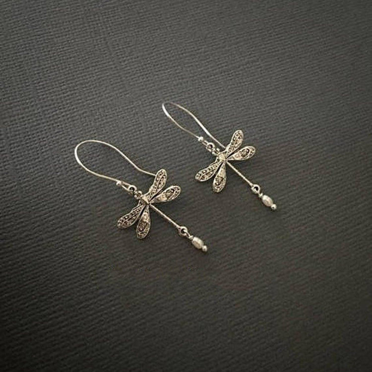 PRABIRDS 925 Sterling Silver Dragonfly Anklet With Pearl