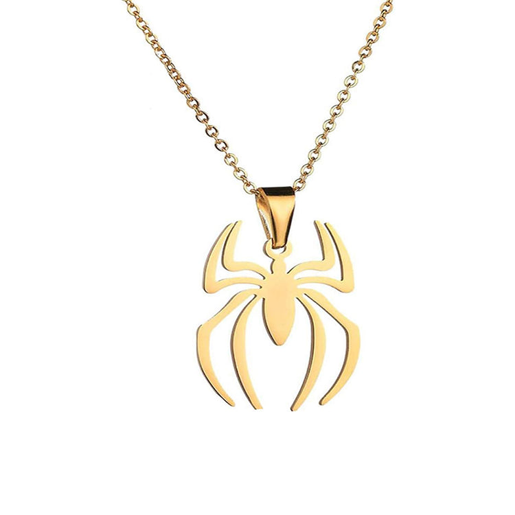 925 Sterling Silver Spider Pendant Necklace Stainless Steel Lightweight Spiderman Charm Jewelry for Kids Women Boys Girls