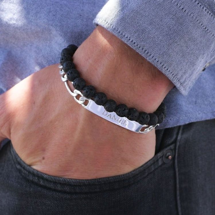 925 Sterling Silver Amigo ID  Bracelet for men