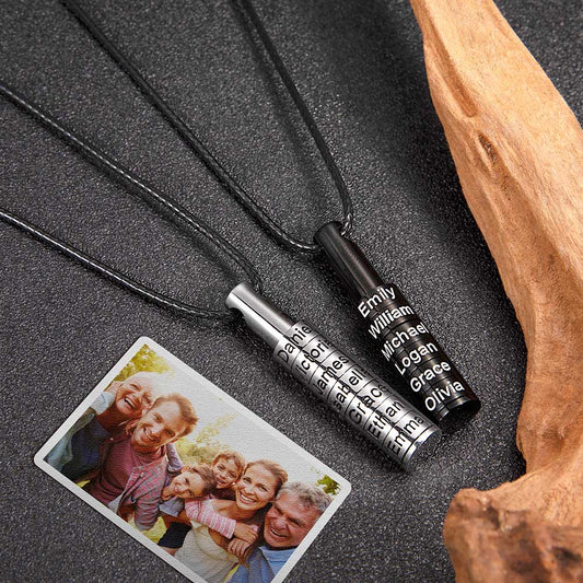 Personalized Family Name Beads Necklace for Man