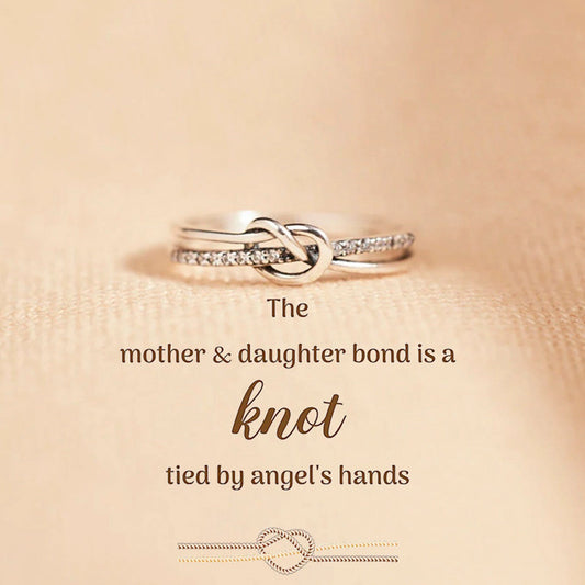 To My Daughter Double Band Knot Ring, The Mother & Daughter Bond Is A Knot Tied By Angel’s Hands