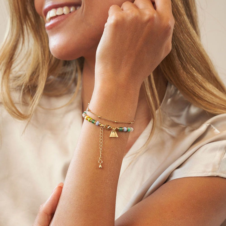 Resort/Tropical/Pacific Layered Beads Bracelet/Anklet with Initials