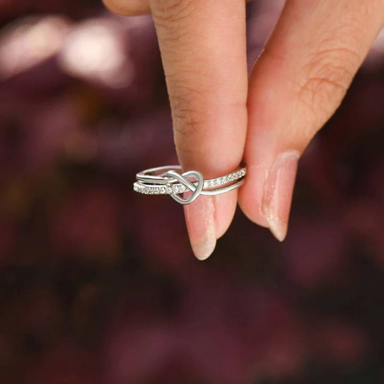 To My Daughter Double Band Knot Ring, The Mother & Daughter Bond Is A Knot Tied By Angel’s Hands