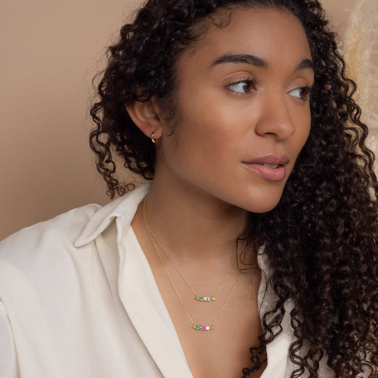 925 Sterling Silver Custom Birthstone Peas in a Pod Necklace