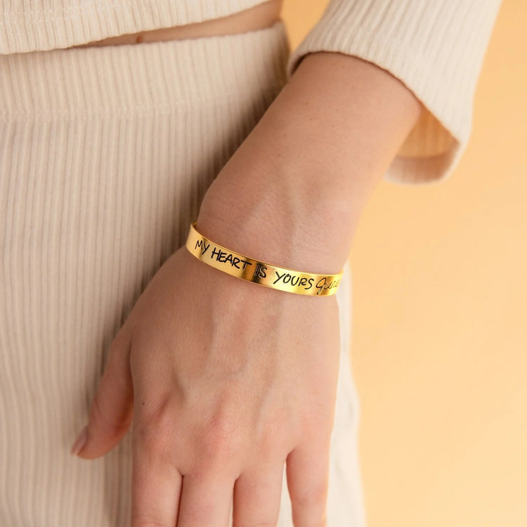 925 Sterling Silver Personalized Engraved Large Cuff  Bracelet Inspirational Bracelet