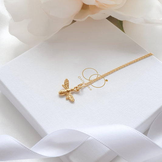 925 Sterling Silver Bee Happy Necklace