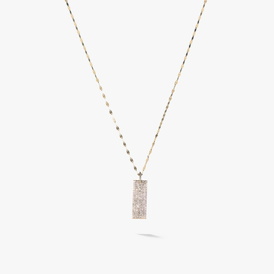 925 Sterling Silver Diamonds Flawless Tag Pendant Necklace