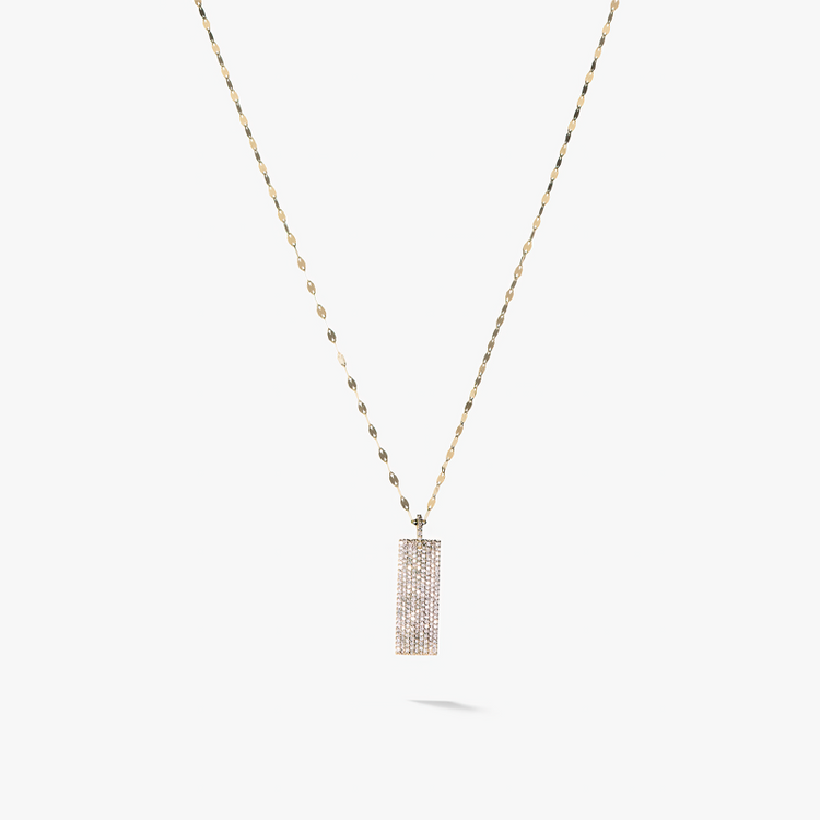 925 Sterling Silver Diamonds Flawless Tag Pendant Necklace