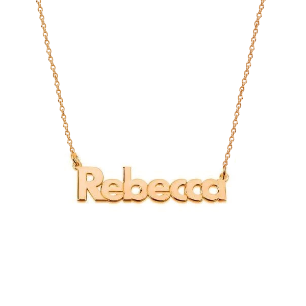 925 Sterling Silver Custom "Rebecca“ Name Necklace Nameplate Necklace